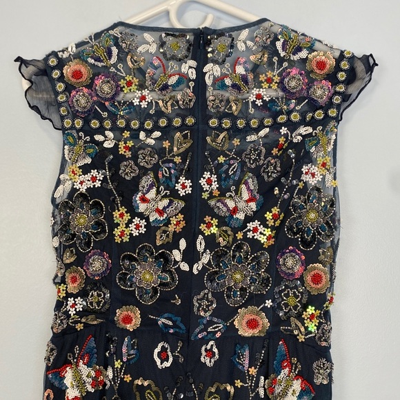 Needle & Thread Butterfly Garden Ruffle‎ Trimmed Embellished Tulle Dress Navy 6 - Picture 13 of 16